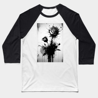 Rose Ink Painting Baseball T-Shirt